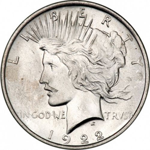 1 dollar Obverse Image minted in UNITED STATES in 1922 (Peace)  - The Coin Database