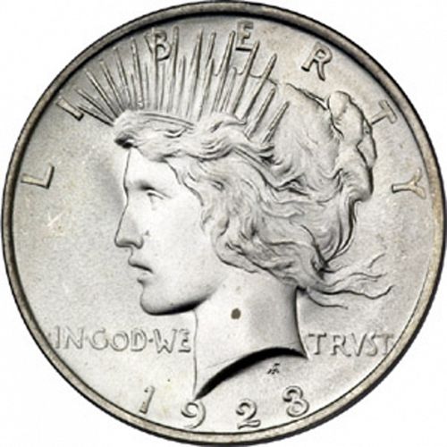 1 dollar Obverse Image minted in UNITED STATES in 1923 (Peace)  - The Coin Database