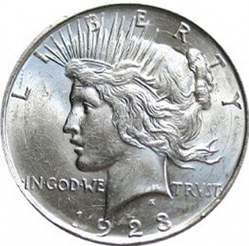1 dollar Obverse Image minted in UNITED STATES in 1923D (Peace)  - The Coin Database
