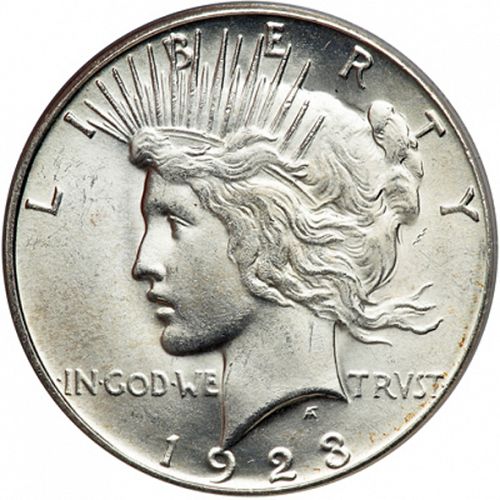 1 dollar Obverse Image minted in UNITED STATES in 1923S (Peace)  - The Coin Database