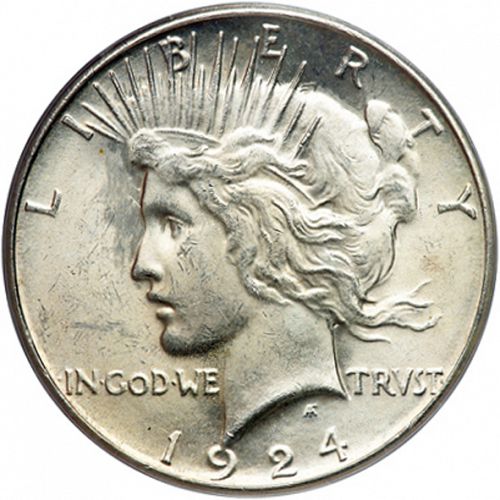 1 dollar Obverse Image minted in UNITED STATES in 1924S (Peace)  - The Coin Database