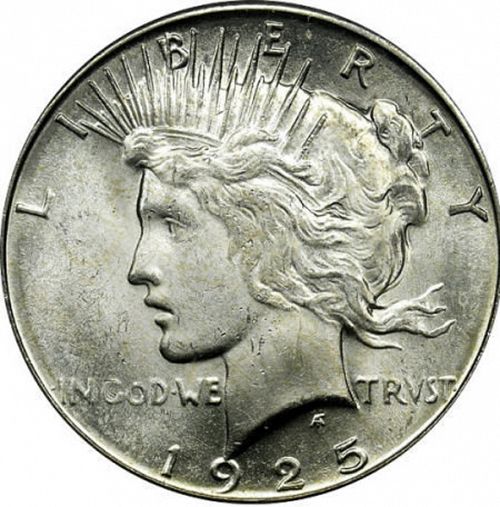 1 dollar Obverse Image minted in UNITED STATES in 1925S (Peace)  - The Coin Database