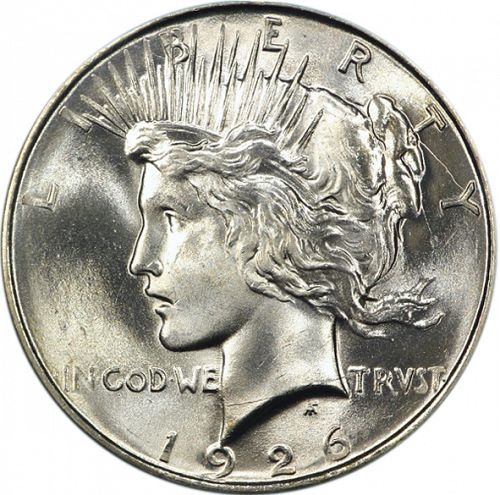 1 dollar Obverse Image minted in UNITED STATES in 1926D (Peace)  - The Coin Database