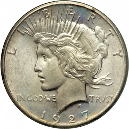 1 dollar Obverse Image minted in UNITED STATES in 1927 (Peace)  - The Coin Database