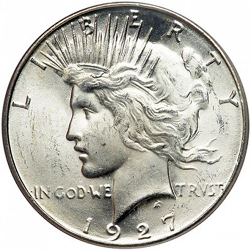 1 dollar Obverse Image minted in UNITED STATES in 1927S (Peace)  - The Coin Database