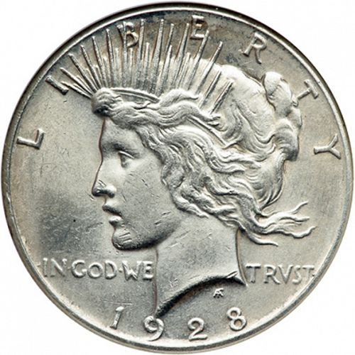 1 dollar Obverse Image minted in UNITED STATES in 1928 (Peace)  - The Coin Database