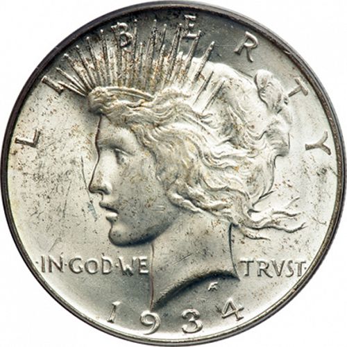 1 dollar Obverse Image minted in UNITED STATES in 1934 (Peace)  - The Coin Database