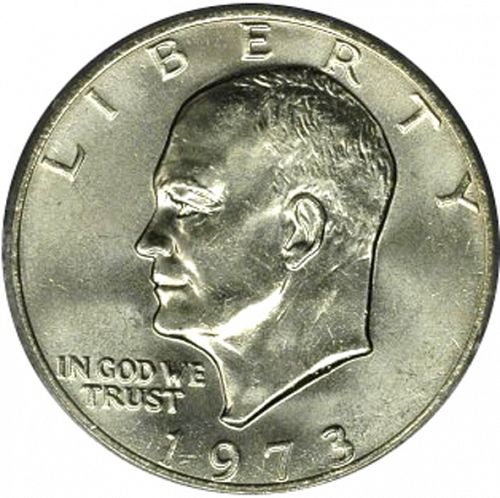 1 dollar Obverse Image minted in UNITED STATES in 1973 (Eisenhower)  - The Coin Database