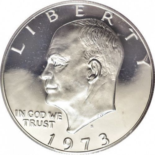 1 dollar Obverse Image minted in UNITED STATES in 1973S (Eisenhower)  - The Coin Database