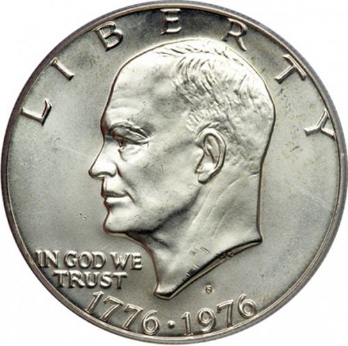 1 dollar Obverse Image minted in UNITED STATES in 1976S (Eisenhower - Bicentennial Type II)  - The Coin Database
