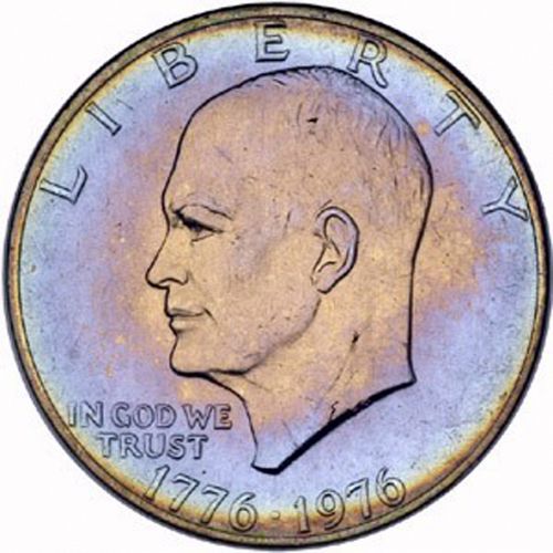 1 dollar Obverse Image minted in UNITED STATES in 1976 (Eisenhower - Bicentennial Type II)  - The Coin Database