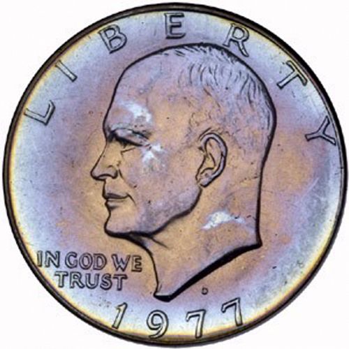 1 dollar Obverse Image minted in UNITED STATES in 1977D (Eisenhower)  - The Coin Database