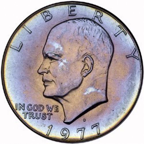 1 dollar Obverse Image minted in UNITED STATES in 1977D (Eisenhower)  - The Coin Database