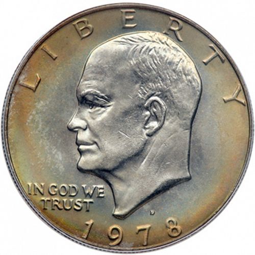 1 dollar Obverse Image minted in UNITED STATES in 1978D (Eisenhower)  - The Coin Database