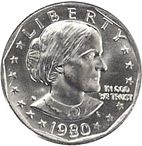 1 dollar Obverse Image minted in UNITED STATES in 1980P (Anthony)  - The Coin Database