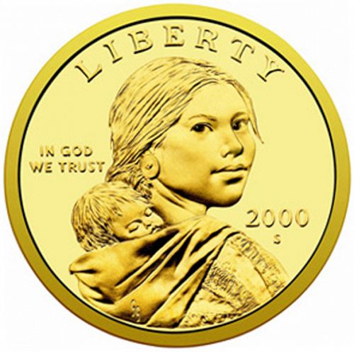 1 dollar Obverse Image minted in UNITED STATES in 2000S (Sacagawea)  - The Coin Database