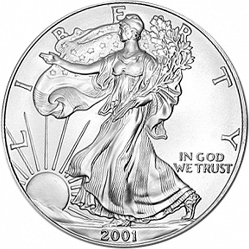 Bullion Obverse Image minted in UNITED STATES in 2001 (American Eagle - Silver Dollar)  - The Coin Database