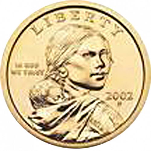 1 dollar Obverse Image minted in UNITED STATES in 2002P (Sacagawea)  - The Coin Database