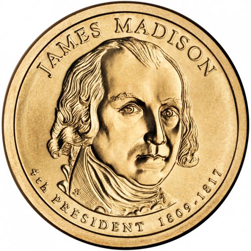 1 dollar Obverse Image minted in UNITED STATES in 2007D (President Madison)  - The Coin Database