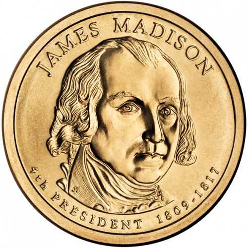 1 dollar Obverse Image minted in UNITED STATES in 2007D (President Madison)  - The Coin Database