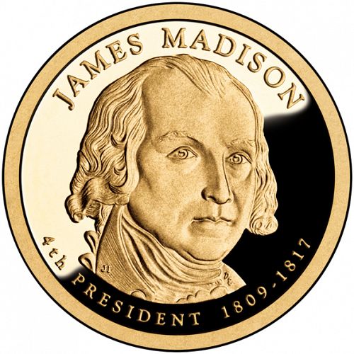 1 dollar Obverse Image minted in UNITED STATES in 2007S (President Madison)  - The Coin Database
