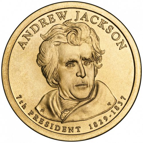 1 dollar Obverse Image minted in UNITED STATES in 2008D (President John Andrew Jackson)  - The Coin Database