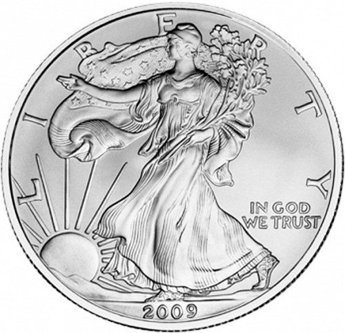 Bullion Obverse Image minted in UNITED STATES in 2009 (American Eagle - Silver Dollar)  - The Coin Database