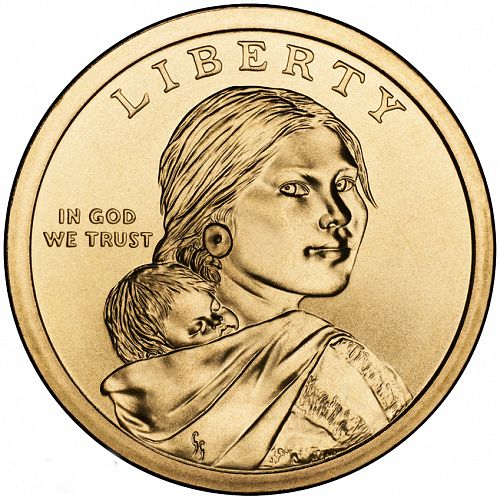 1 dollar Obverse Image minted in UNITED STATES in 2009D (Sacagawea - Native American Reverse ( Agriculture ))  - The Coin Database