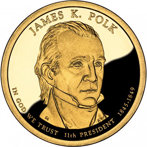 1 dollar Obverse Image minted in UNITED STATES in 2009S (President James K. Polk)  - The Coin Database