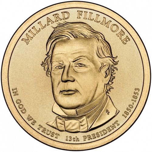 1 dollar Obverse Image minted in UNITED STATES in 2010D (President Millard Fillmore)  - The Coin Database
