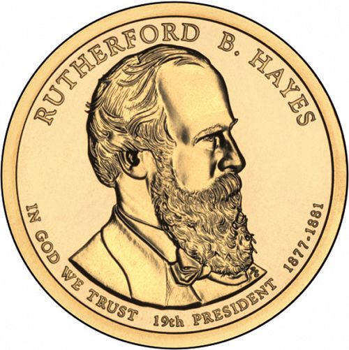 1 dollar Obverse Image minted in UNITED STATES in 2011D (President Rutherford B. Hayes)  - The Coin Database