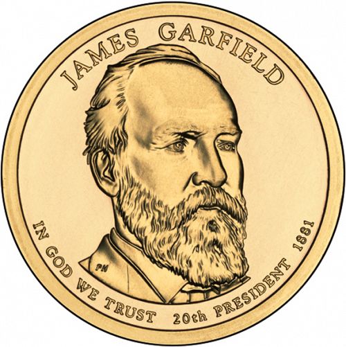 1 dollar Obverse Image minted in UNITED STATES in 2011D (President James A. Garfield)  - The Coin Database