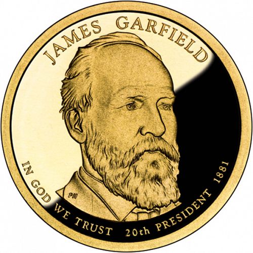 1 dollar Obverse Image minted in UNITED STATES in 2011S (President James A. Garfield)  - The Coin Database