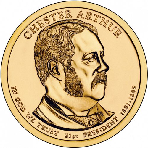 1 dollar Obverse Image minted in UNITED STATES in 2012D (President Chester Arthur)  - The Coin Database
