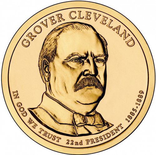 1 dollar Obverse Image minted in UNITED STATES in 2012P (President Grover Cleveland)  - The Coin Database