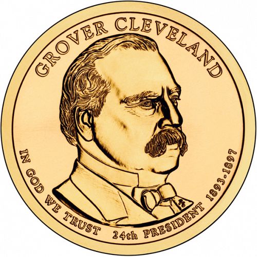 1 dollar Obverse Image minted in UNITED STATES in 2012P (President Grover Cleveland)  - The Coin Database