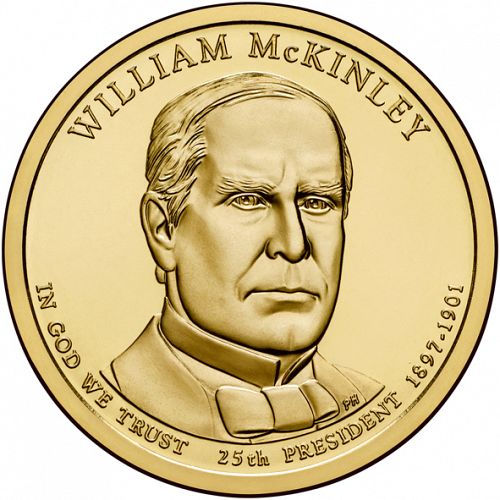 1 dollar Obverse Image minted in UNITED STATES in 2013D (President William McKinley)  - The Coin Database