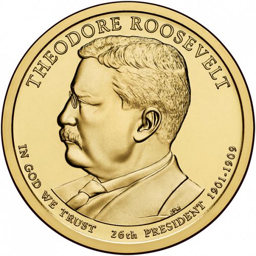 1 dollar Obverse Image minted in UNITED STATES in 2013D (President Theodore Roosevelt)  - The Coin Database