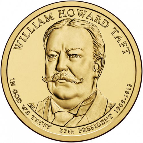 1 dollar Obverse Image minted in UNITED STATES in 2013D (President William Howard Taft)  - The Coin Database