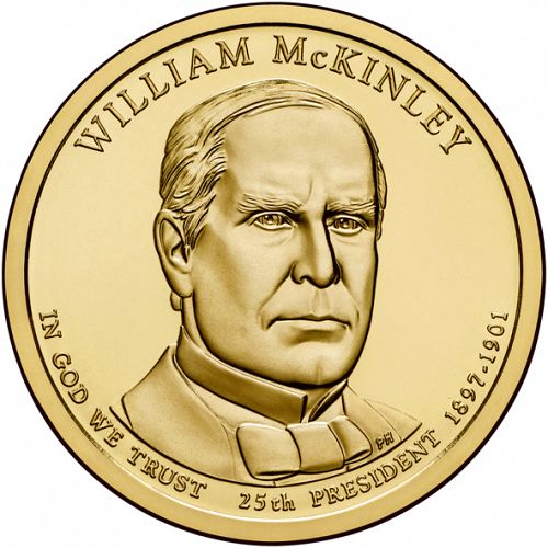 1 dollar Obverse Image minted in UNITED STATES in 2013P (President William McKinley)  - The Coin Database