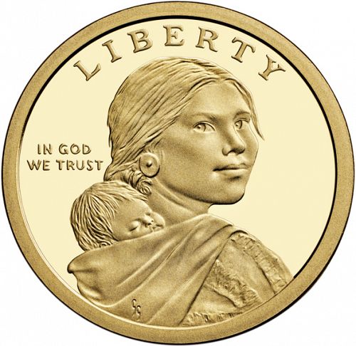 1 dollar Obverse Image minted in UNITED STATES in 2013S (Sacagawea - The Delware Treaty ( 1778 ))  - The Coin Database