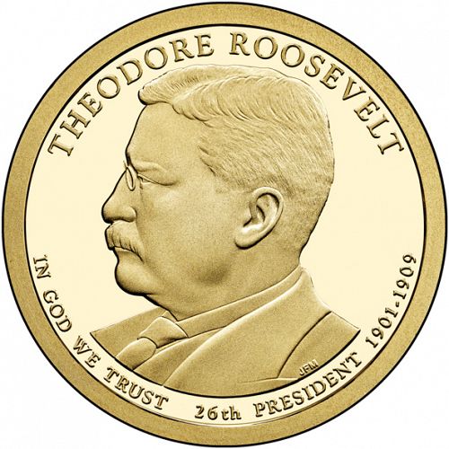 1 dollar Obverse Image minted in UNITED STATES in 2013S (President Theodore Roosevelt)  - The Coin Database
