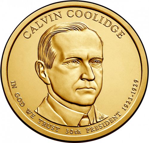 1 dollar Obverse Image minted in UNITED STATES in 2014D (President Calvin Coolidge)  - The Coin Database