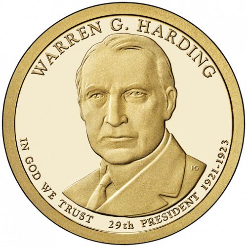 1 dollar Obverse Image minted in UNITED STATES in 2014S (President Warren G. Harding)  - The Coin Database