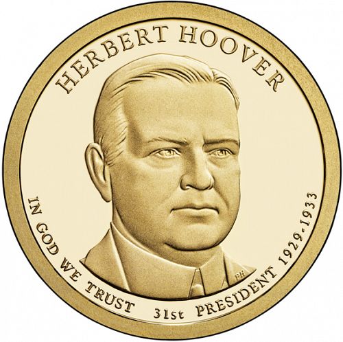 1 dollar Obverse Image minted in UNITED STATES in 2014S (President Herbert Hoover)  - The Coin Database