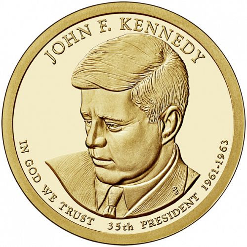 1 dollar Obverse Image minted in UNITED STATES in 2015S (President John F. Kennedy)  - The Coin Database