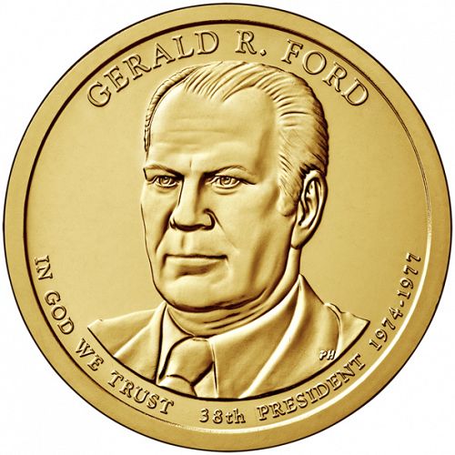 1 dollar Obverse Image minted in UNITED STATES in 2016D (President Gerald Ford)  - The Coin Database