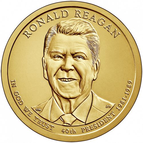 1 dollar Obverse Image minted in UNITED STATES in 2016D (President Ronald Reagan)  - The Coin Database