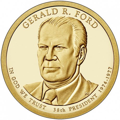 1 dollar Obverse Image minted in UNITED STATES in 2016S (President Gerald Ford)  - The Coin Database