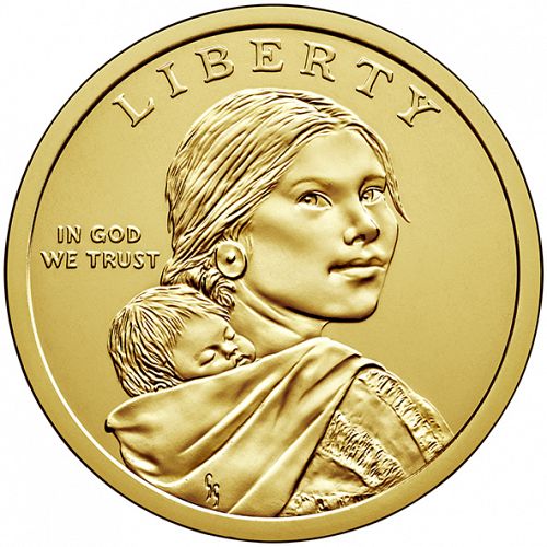 1 dollar Obverse Image minted in UNITED STATES in 2017P (Sacagawea - Sequoyah from Cherokee Nation)  - The Coin Database